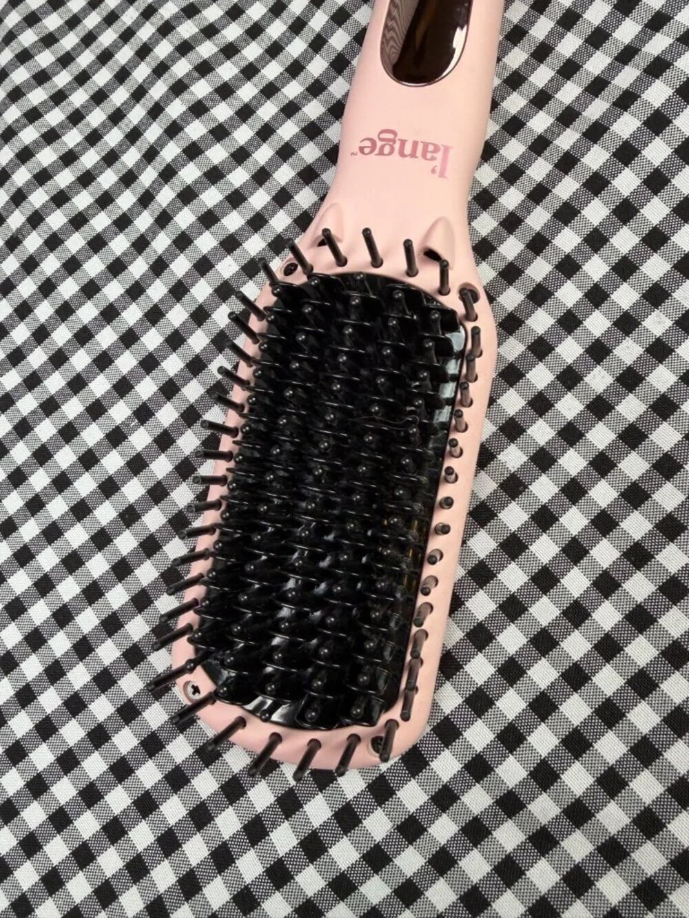 L’ange Le Vite Ceramic Straightening Brush Pink Heated Hair Straightener Ionic